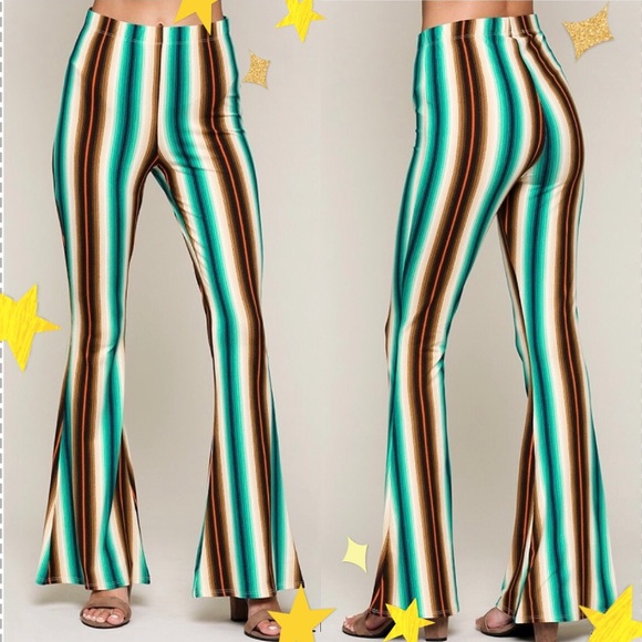 gigio Pants - NEW Serape Striped Bell Bottom Pants Flare